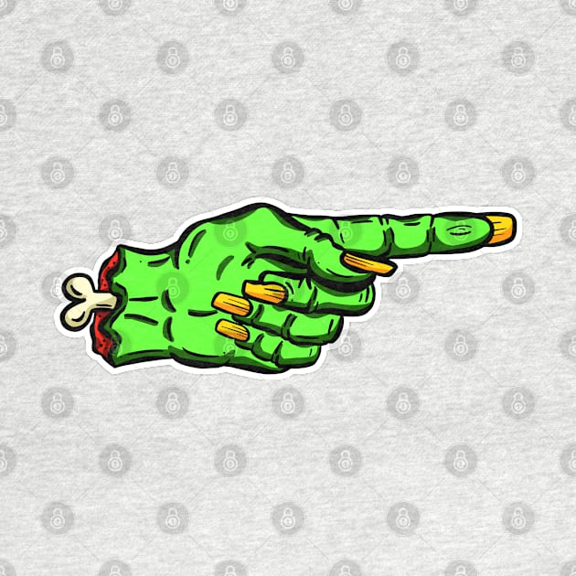 I'm with Stupid Undead Zombie Green Cartoon Retro Hand by Squeeb Creative